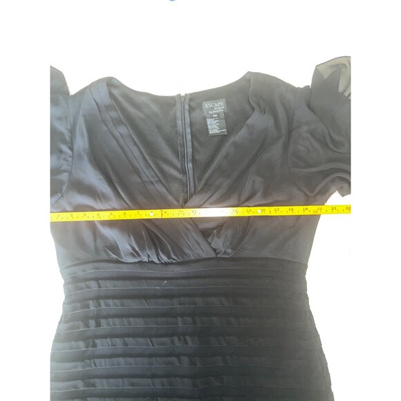 Xscape Woman by Joanna Chen Black Chiffon Flutter Sleeve Dress -16W, semi-formal - Picture 3 of 9